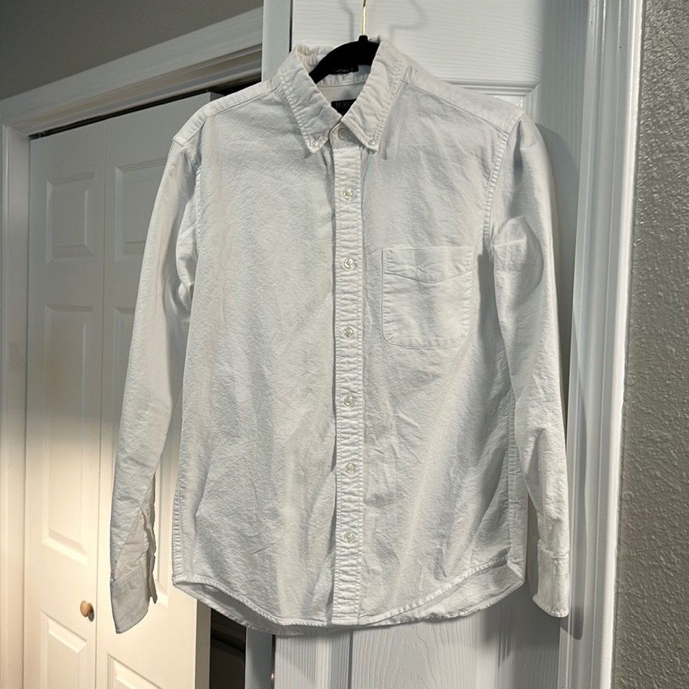 Men’s small white j crew flex Oxford untucked